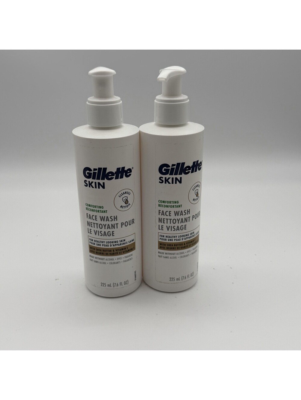 Lot of 2 Gillette Skin Comforting Face Wash 7.6oz 225mL Pumps